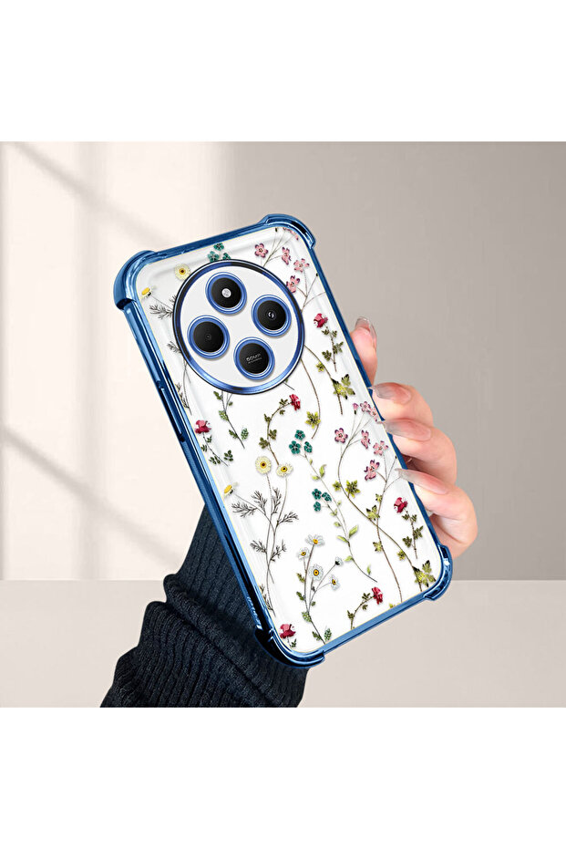 حافظة حماية من السيليكون الشفاف المتوافقة مع Xiaomi Redmi A4 بأنماط زهور - 4