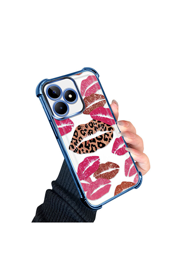 حافظة حماية من السيليكون الشفاف المتوافقة مع Realme Note 50 بأنماط الشفاه - 2