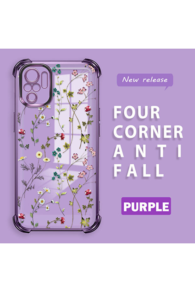 حافظة حماية من السيليكون الشفاف المتوافقة مع هاتف Xiaomi Redmi Note 10 بأنماط زهور - 1