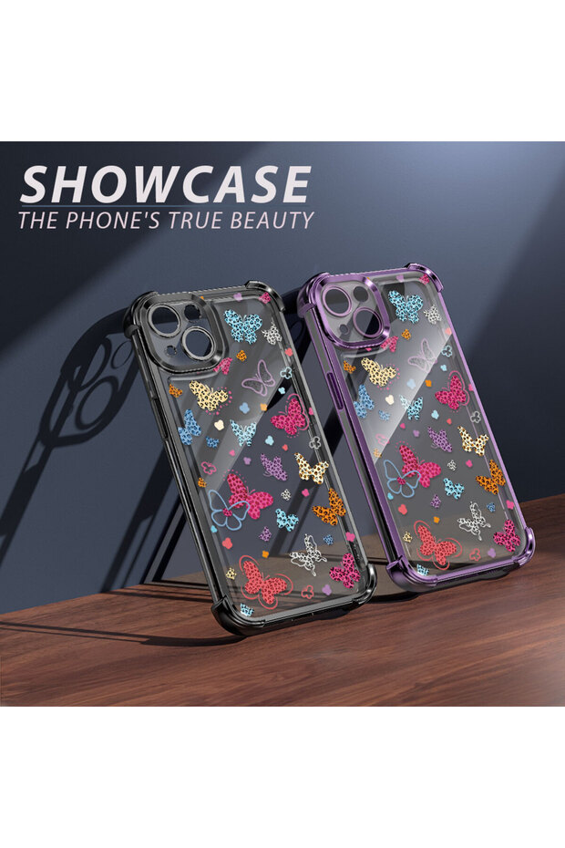 حافظة حماية من السيليكون الشفاف المتوافقة مع iPhone 16 بأنماط الفراشة - 8