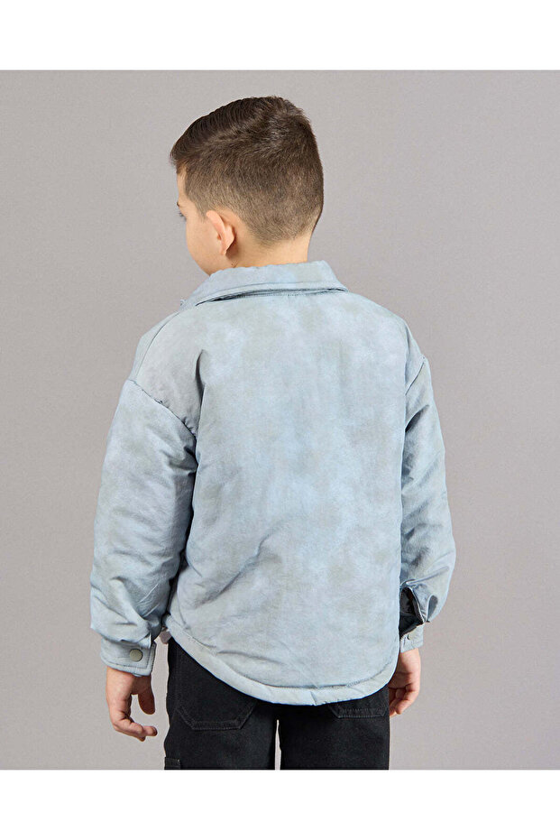 Boys Grey Collared Jacket - 3