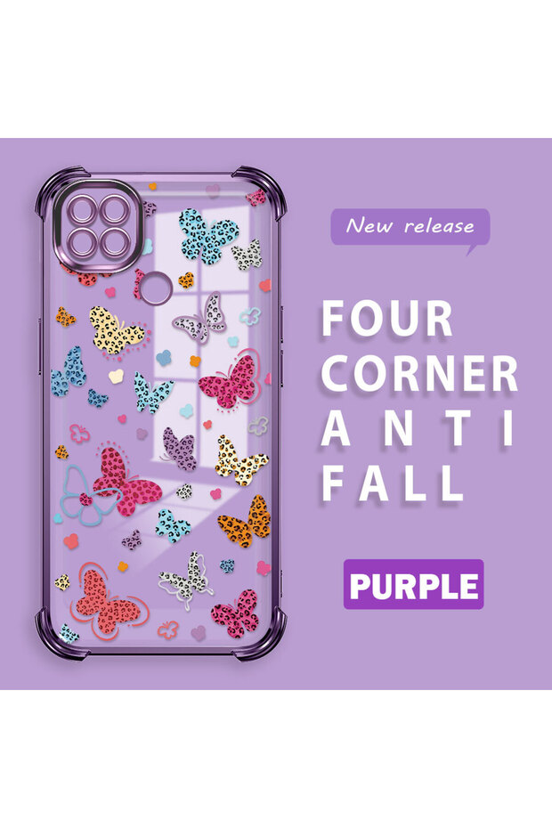 حافظة حماية من السيليكون الشفاف المتوافقة مع Xiaomi Redmi 9C بأنماط الفراشة - 2