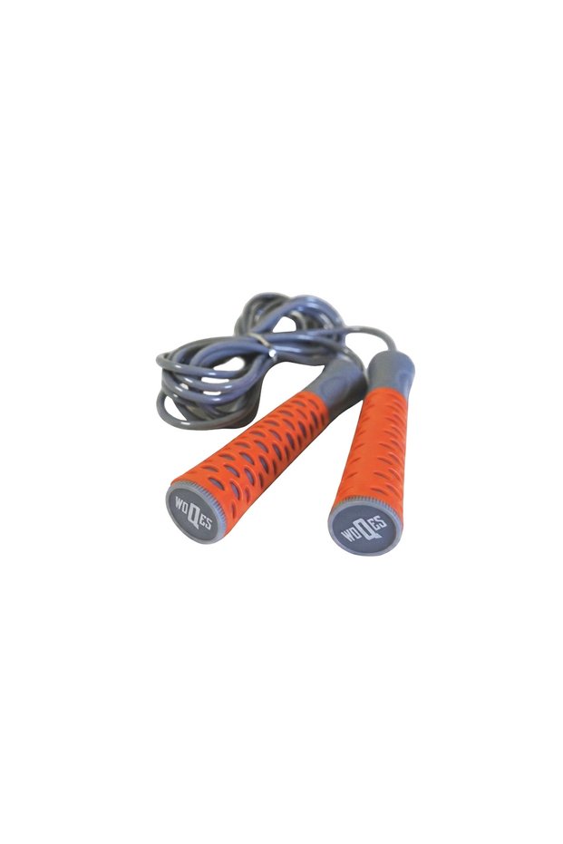 Pvc Jump Rope with Ball Bearings 2.8 Meters Non-Slip Handle Fitness and Cardio Rope Orange-Gray