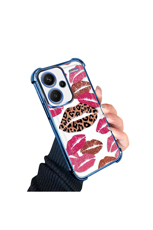 حافظة حماية من السيليكون الشفاف المتوافقة مع هاتف Xiaomi Redmi Note 13 Pro Plus 5G بأنماط الشفاه - 3