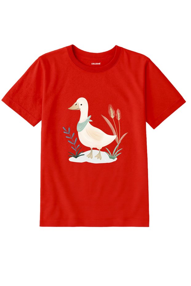 Cotton Fabric Children's T-Shirt β Natural Duck Design T-Shirt