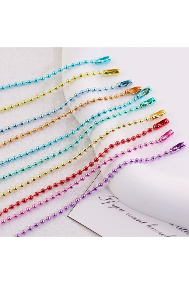 40pcs random color 10/20/40/60pcs 12cm Shiny Electrophoretic Bead Chain, Bead Chain Buckle, DIY Jewe