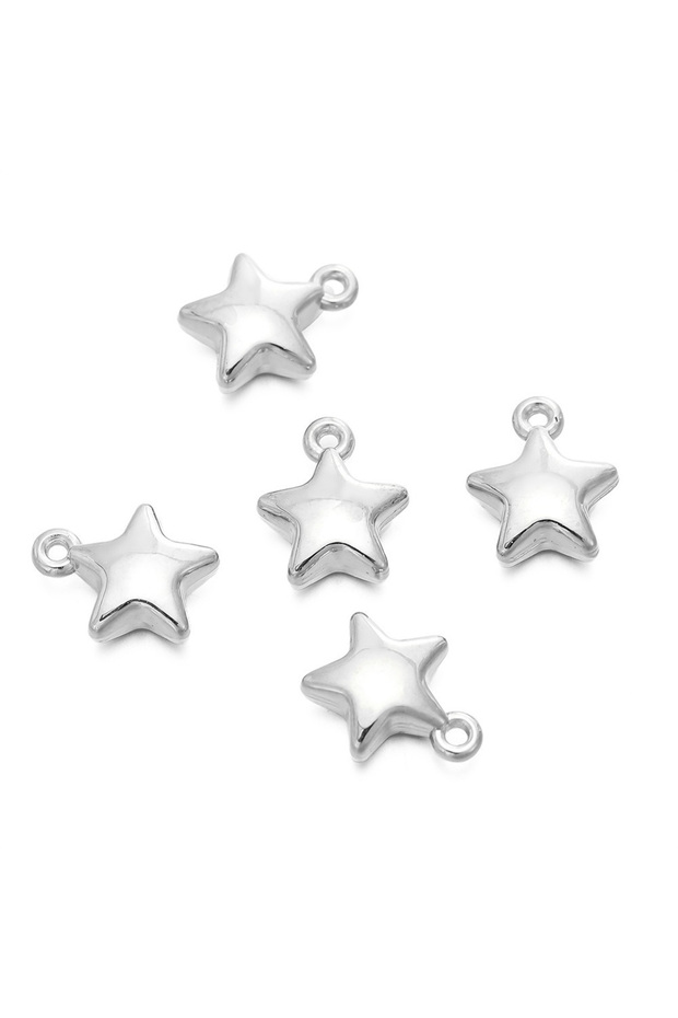 6mm 9XX250609-2 6mm 9mm 100Pcs Star Shape CCB Beaded Gold Silver Plated Loose Bead For Jewelry Makin
