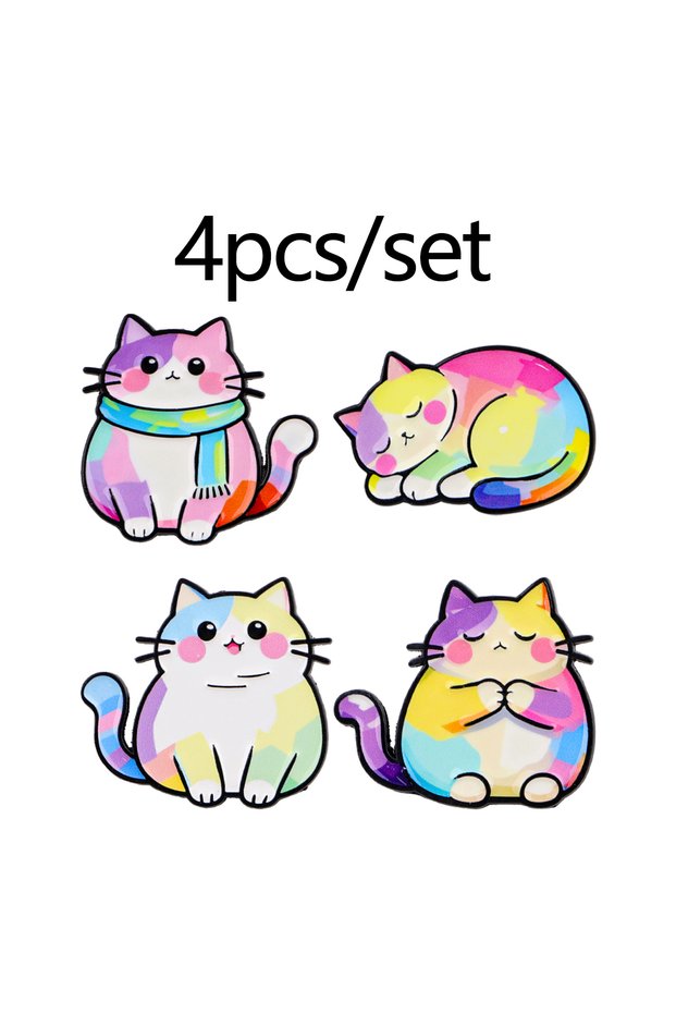 10 Cute Colorful Cats Enamel Pines Cartoon Animals Brooch Metal Pin Badge on Backpack Clothing Acces