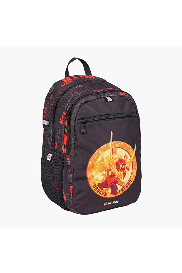 Floral Print Backpack with Adjustable Straps and Zip Closure - 44x34x28 cms
