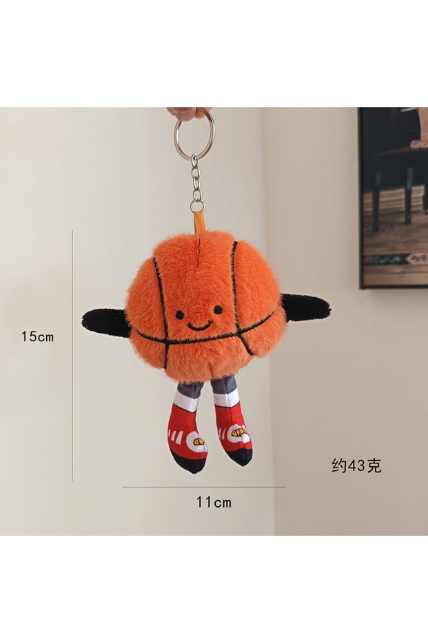 10 cm B 4inch Cartoon Plush Pendant Basketball Keychain Couple Car Bag, Key Chain Claw Machine Bag P