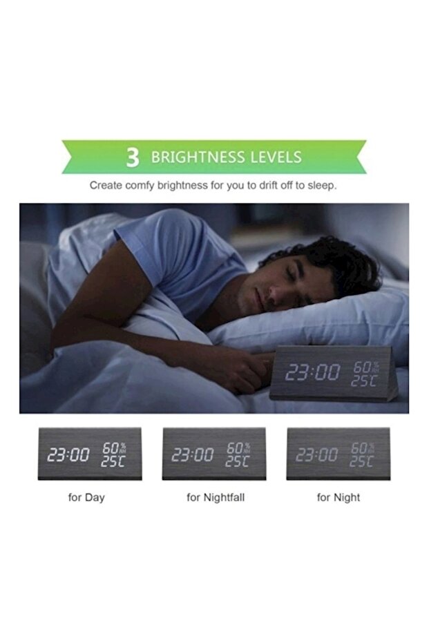 ساعة منبه رقمية متعددة الألوان - 3