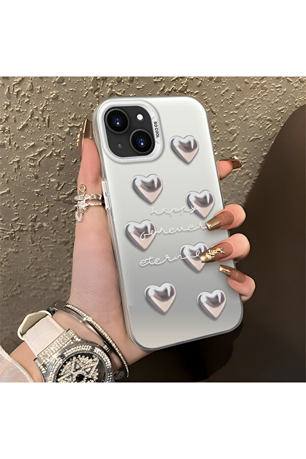 iPhone 14 Plus/15 Plus Compatible Silicone Edge Hard Back Anti Fall Case Beautiful Patterns