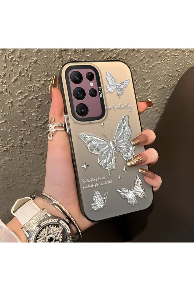 Samsung Galaxy S22 Ultra Compatible Silicone Edge Hard Back Anti Fall Case Beautiful Patterns