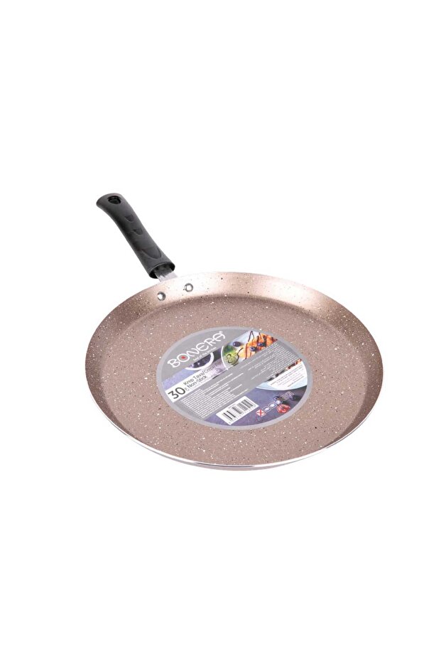 Aluminium Granite Coated Non-Stick Crepe Pan, 30 cm, Cream