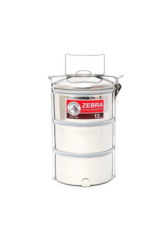 Stainless Steel Food Carrier, 3 Tier, 12 cm