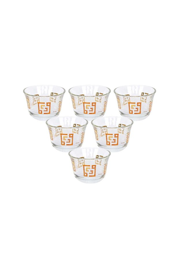 Woud Glass Cawa Cup Set, Gold, 6 Pcs