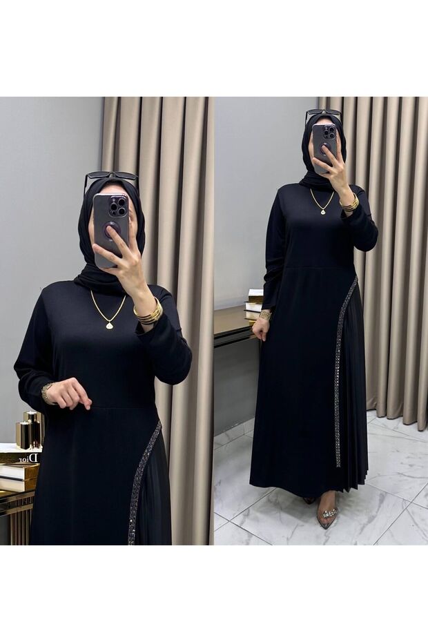 YANDAN PİLİSELİ ELBİSE - 2