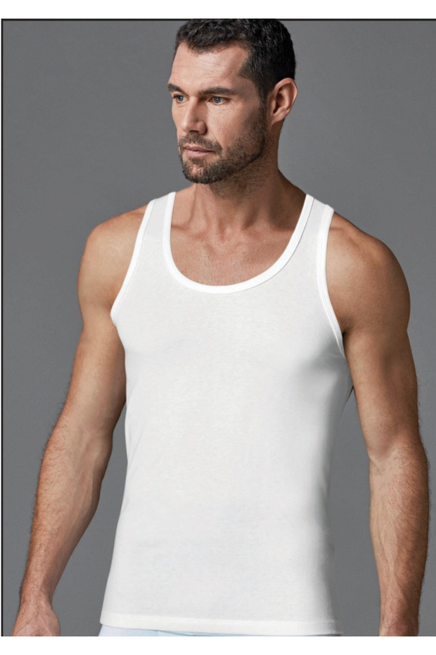 Erkek Termal %47 Viloft %47 Polyester %6 Elastan 2'li Atlet - 1