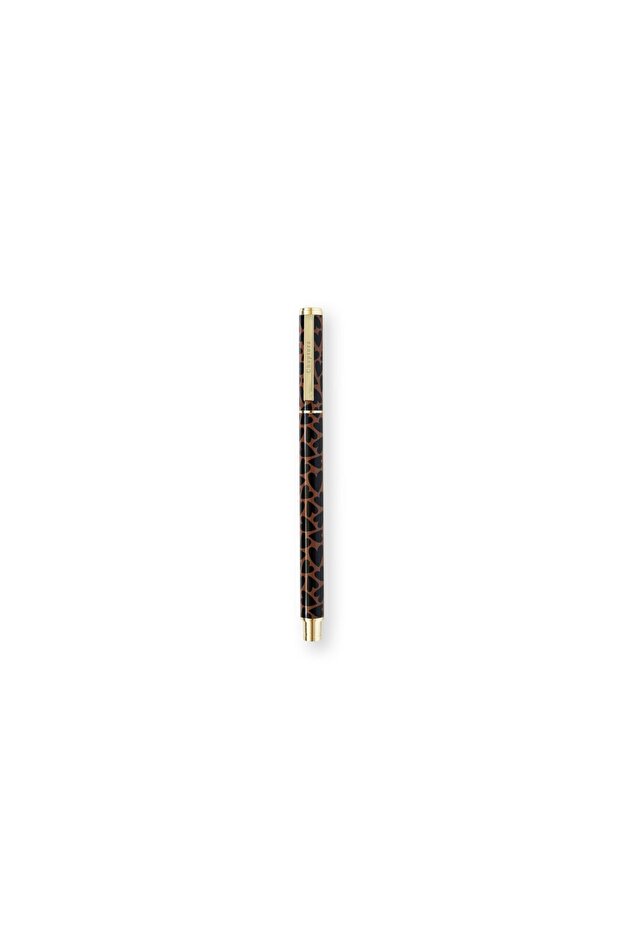 Premium Roller Pen, Black & Brown Hearts