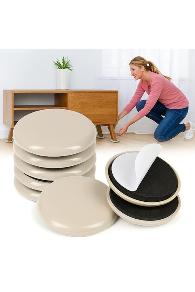 Set de 8 tampoane rotunde pentru mutarea mobilei