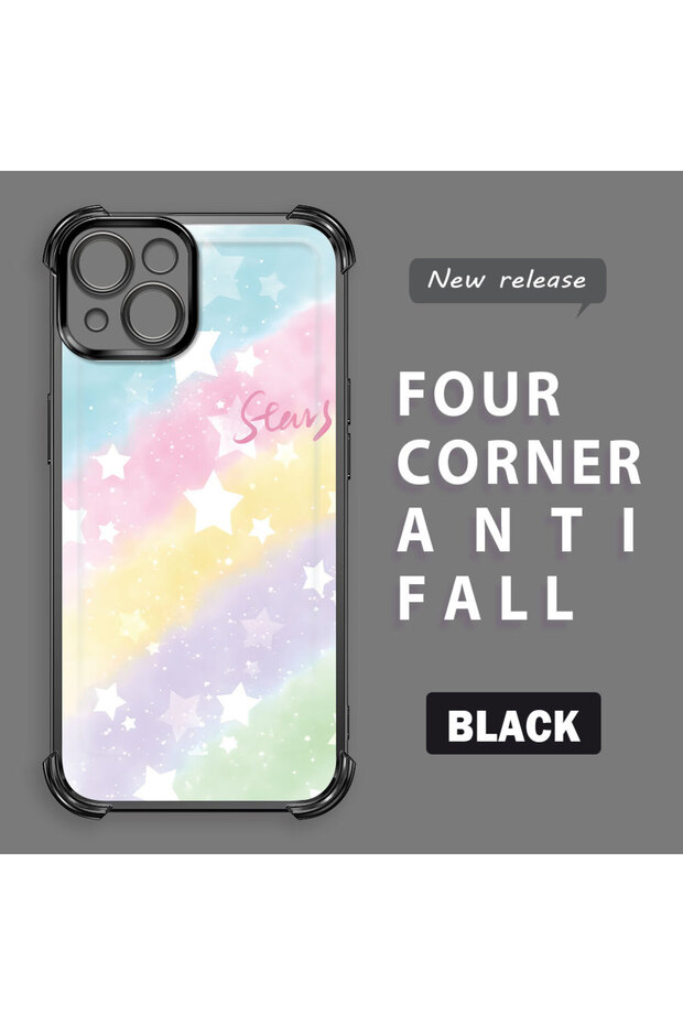 حافظة حماية من السيليكون الشفاف المتوافقة مع iPhone 13 بأنماط قوس قزح - 3