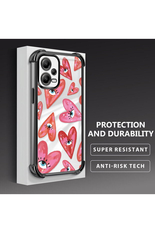 حافظة حماية من السيليكون الشفاف المتوافقة مع Xiaomi Poco X5 بنمط العين الشريرة - 3