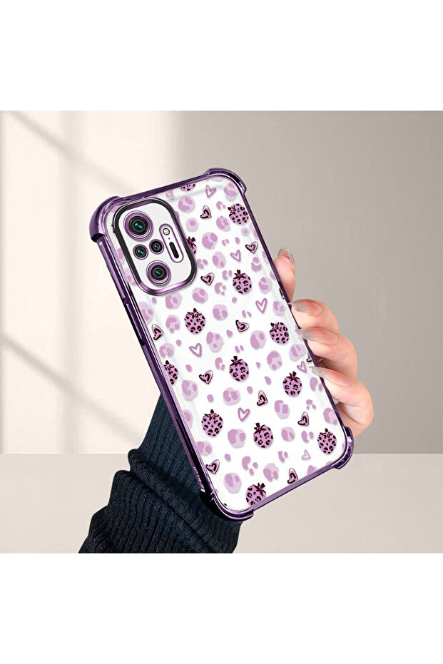 حافظة حماية من السيليكون الشفاف المتوافقة مع هاتف Xiaomi Redmi Note 10 Pro، بأنماط الفراولة - 5