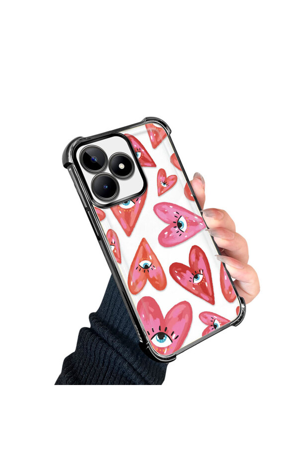 حافظة حماية من السيليكون الشفاف المتوافقة مع هاتف Realme Note 50 بنمط العين الشريرة - 2