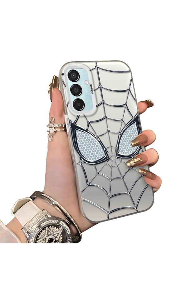 Samsung Galaxy M15 Compatible Silicone Edge Hard Back Anti-Fall Case Spiderman Patterns