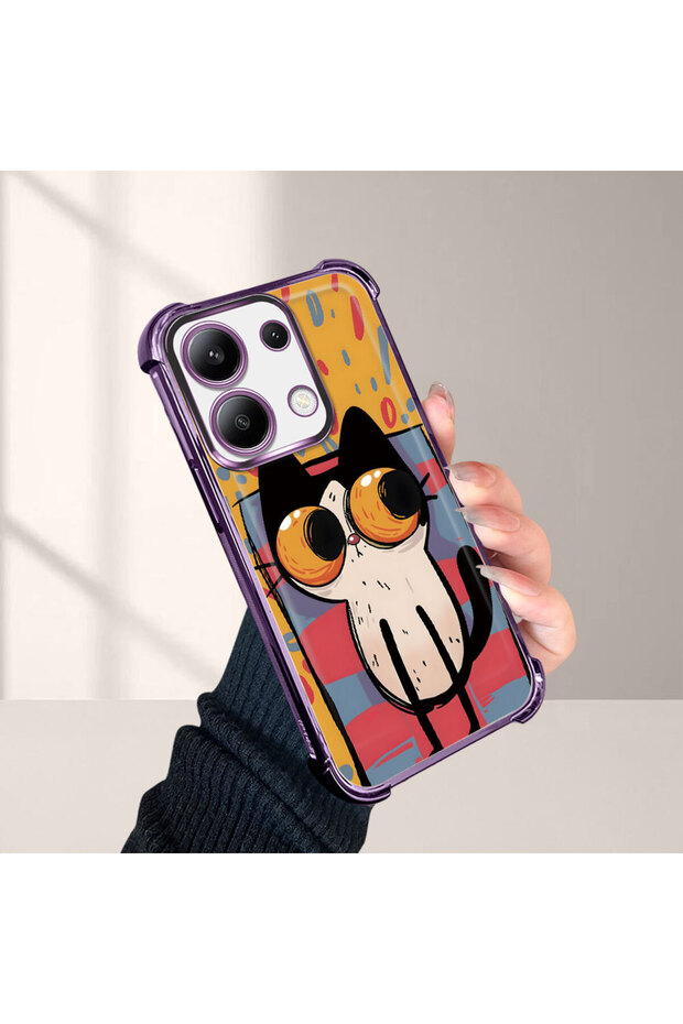 Xiaomi Redmi Note 13 Compatible Transparent Silicone Flutter Protective Case Kitten Patterns - 5