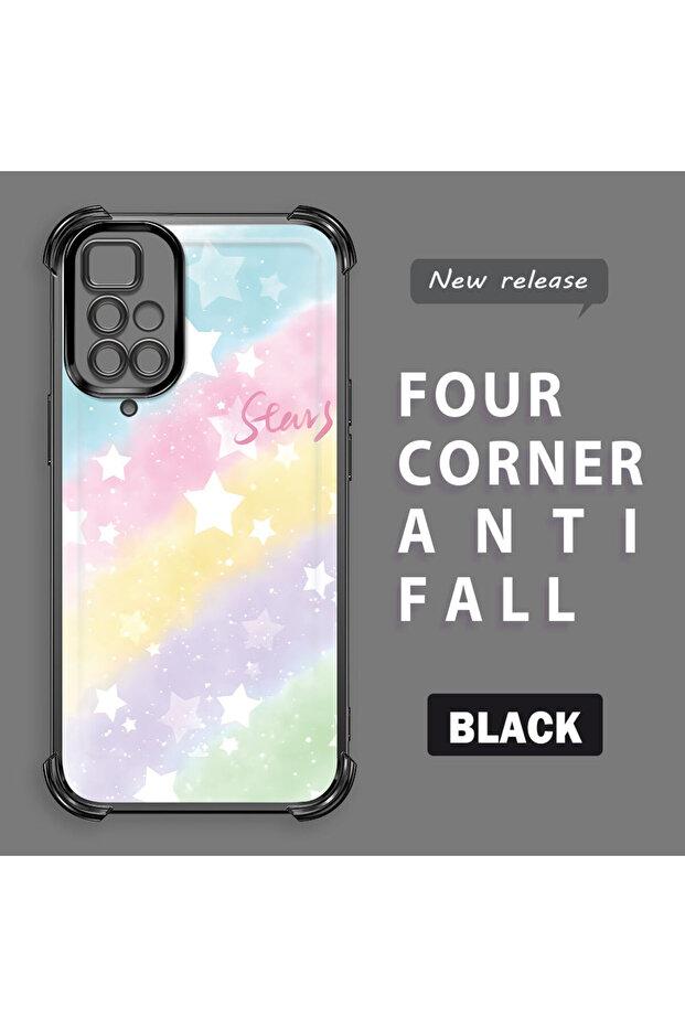 حافظة حماية من السيليكون الشفاف المتوافقة مع Xiaomi Redmi 10 بأنماط قوس قزح - 2