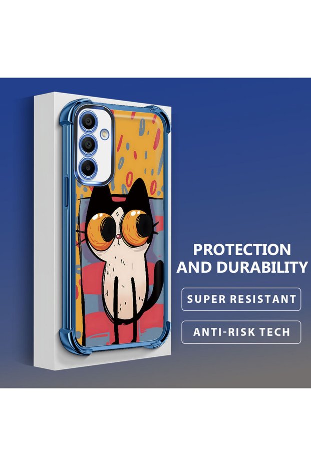 Samsung Galaxy A15 Compatible Transparent Silicone Flutter Protective Case Kitten Patterns