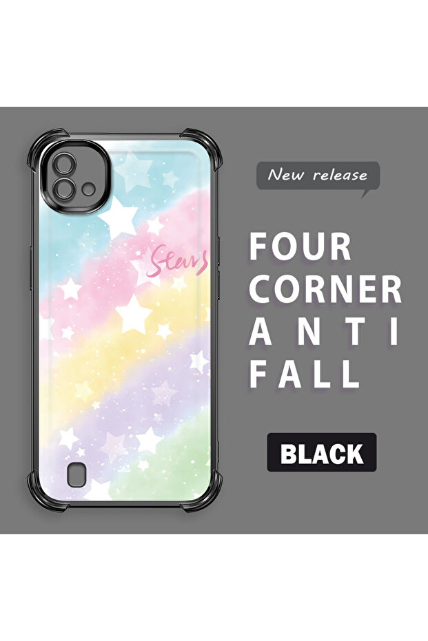 حافظة واقية من السيليكون الشفاف المتوافقة مع Realme C20/C20A بأنماط قوس قزح - 2