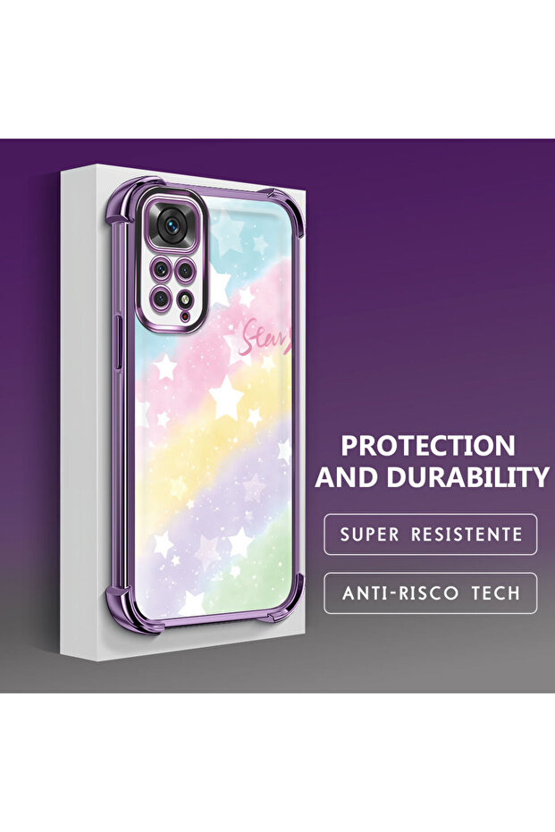 حافظة حماية من السيليكون الشفاف المتوافقة مع هاتف Xiaomi Redmi Note 11 بأنماط قوس قزح - 5