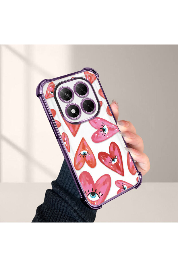 حافظة حماية من السيليكون الشفاف المتوافقة مع هاتف Xiaomi Redmi Note 14 Pro 4G بنمط العين الشريرة - 4