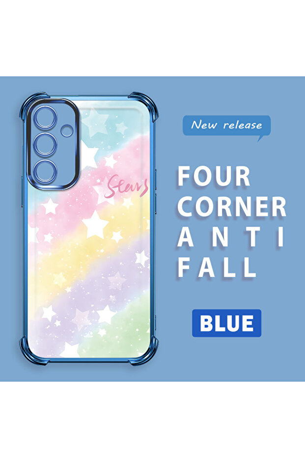 حافظة حماية من السيليكون الشفاف المتوافقة مع هاتف Samsung Galaxy A16 بأنماط قوس قزح - 2