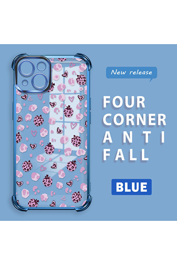 iPhone 13 Compatible Transparent Silicone Flutter Protective Case Strawberry Patterns - 1