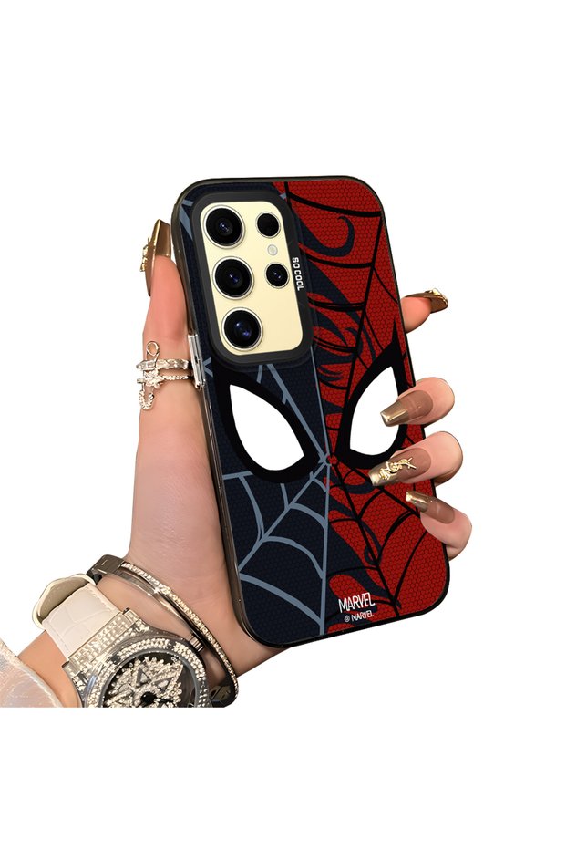 Samsung Galaxy S24 Ultra Compatible Silicone Edge Hard Back Anti-Fall Case Spiderman Patterns