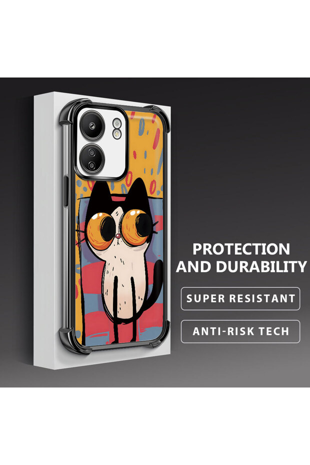 حافظة واقية من السيليكون الشفاف المتوافقة مع Xiaomi Poco C65 بأنماط القطط الصغيرة - 1