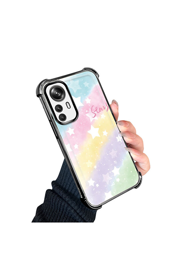 حافظة حماية من السيليكون الشفاف المتوافقة مع Xiaomi Mi 12T بأنماط قوس قزح - 3