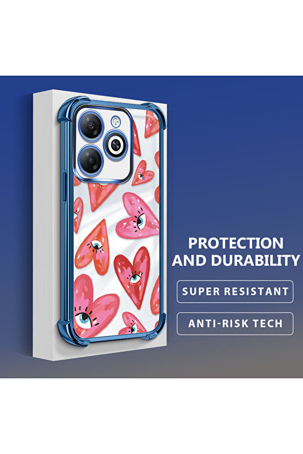 حافظة حماية شفافة من السيليكون متوافقة مع تكنو سبارك 20/20C بنمط العين الشريرة - 3