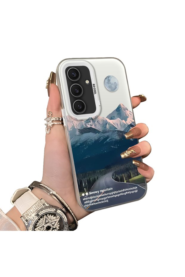 Samsung Galaxy S25 Plus Compatible Hard Acrylic Back Silicone Edge Lens Protection Case