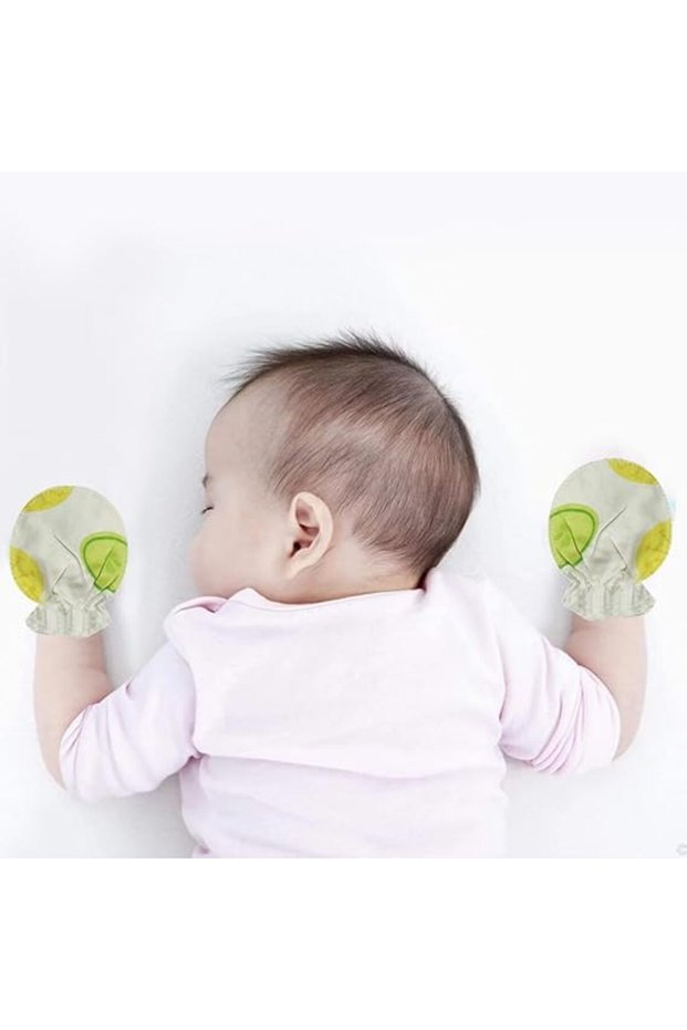3 Pack Baby Anti-Scratch Mittens, Soft Fabric Newborn Gloves for Boys & Girls, Breathable