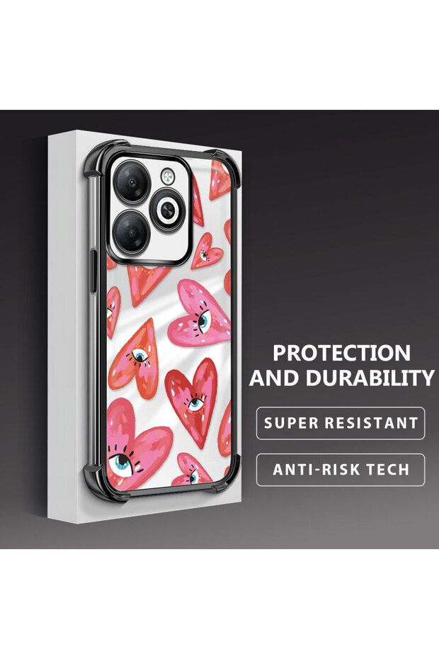 حافظة حماية من السيليكون الشفاف المتوافقة مع Tecno Spark Go 2024 بنمط العين الشريرة - 3