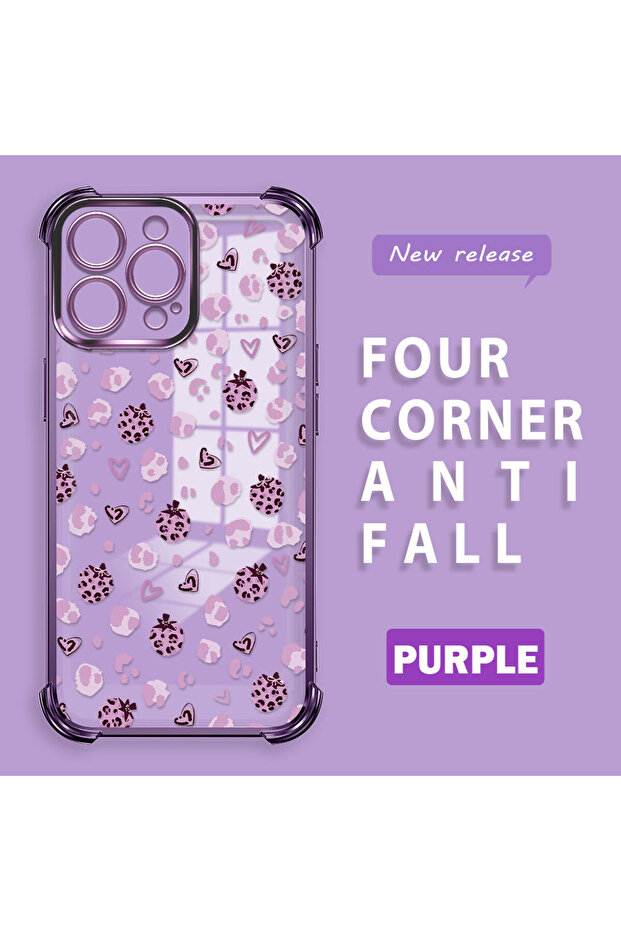 iPhone 16 Pro Max Compatible Transparent Silicone Flutter Protective Case Strawberry Patterns - 1