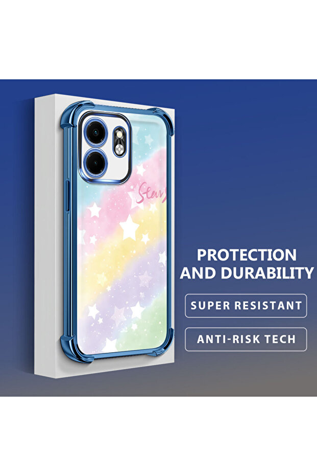 حافظة حماية من السيليكون الشفاف المتوافقة مع Infinix Smart 9 بأنماط قوس قزح - 4