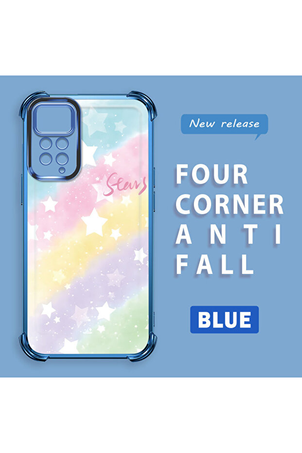 حافظة حماية من السيليكون الشفاف المتوافقة مع هاتف Xiaomi Redmi Note 11 Pro بأنماط قوس قزح - 2