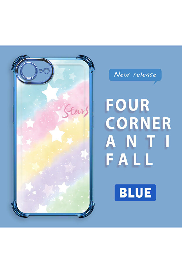 iPhone 16E Compatible Transparent Silicone Flutter Protective Case Rainbow Patterns - 2