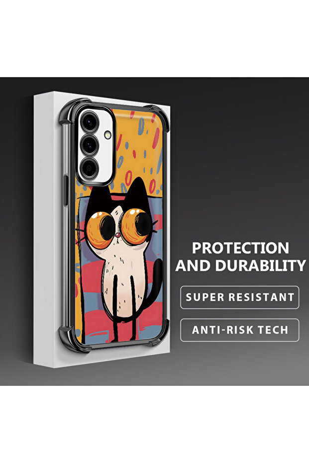 حافظة حماية من السيليكون الشفاف المتوافقة مع هاتف Samsung Galaxy A56 بأنماط القطط الصغيرة - 1