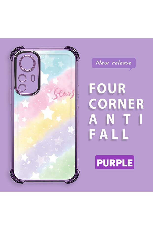 حافظة حماية من السيليكون الشفاف المتوافقة مع Xiaomi Mi 12T بأنماط قوس قزح - 2